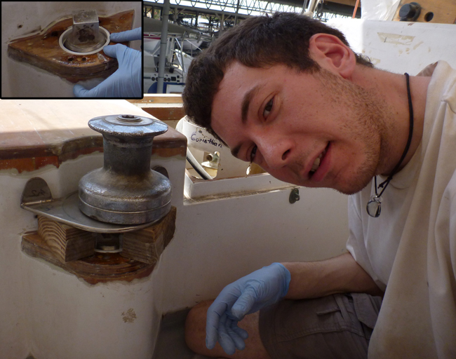 Phil working on rudder mount